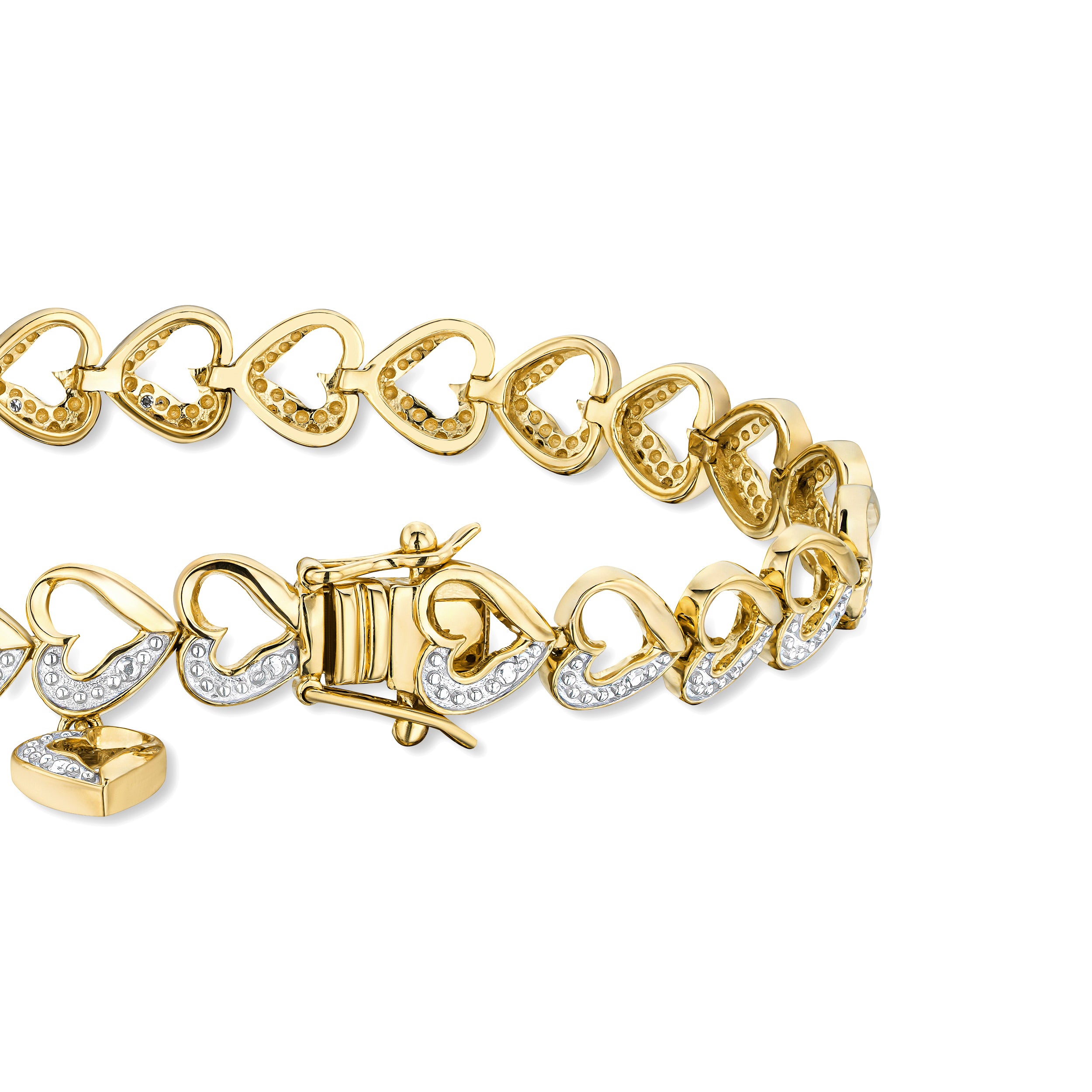 Diamond 18K Gold Vermeil Heart Bracelet